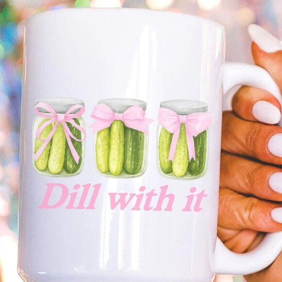 Dill With It Coquette Ceramic Mug NIP - Picture 1 of 1